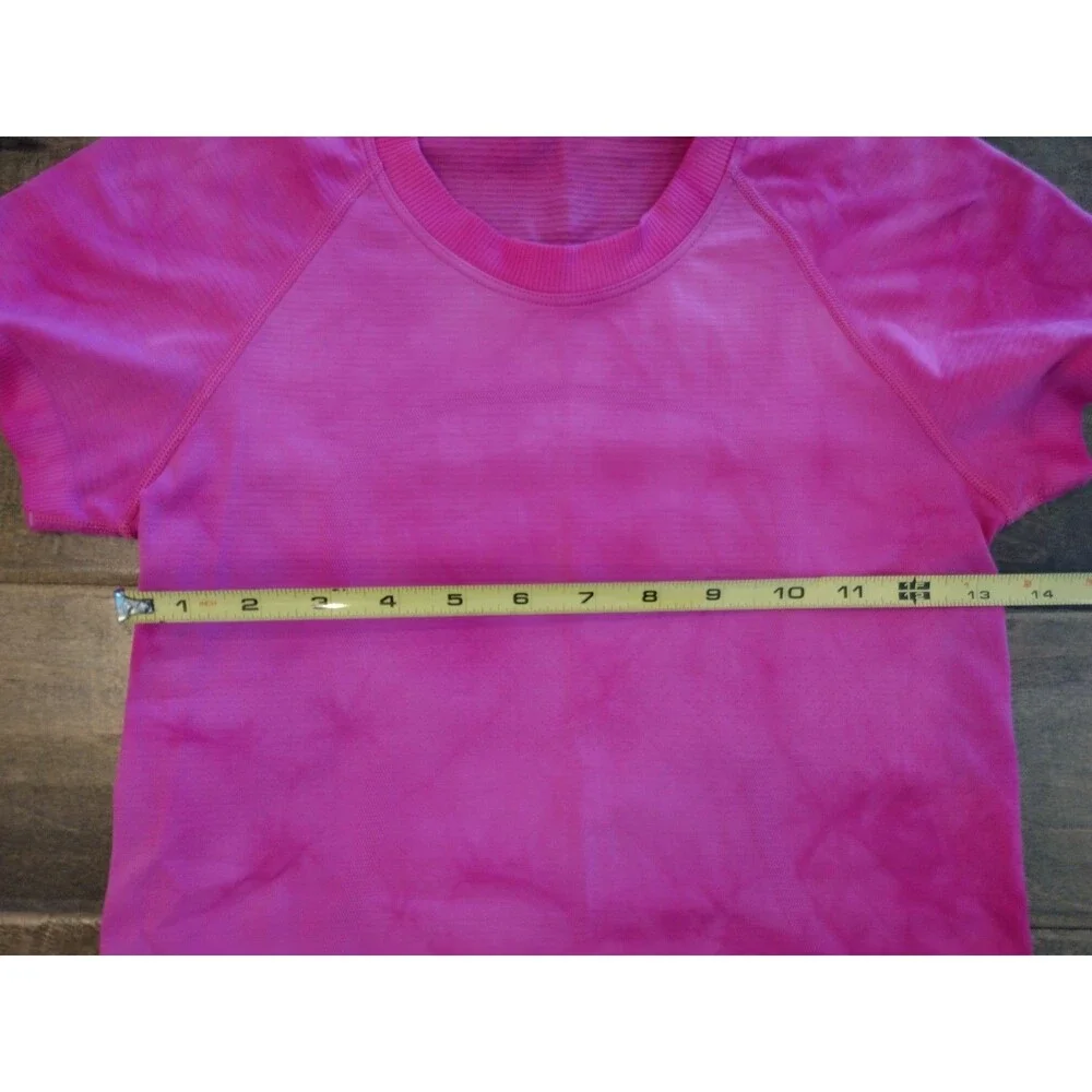 LULULEMON Women's EEUC Swiftly Tech short-sleeve Sonic Pink Marble Tie Dye top 4